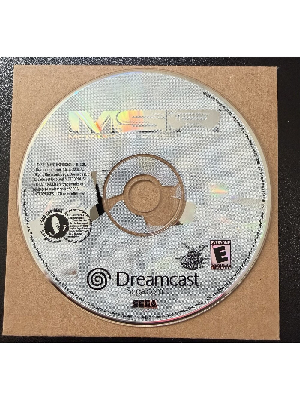 Metropolis Street Racer (Sega Dreamcast, 2001) Disc Only - Tested & Working